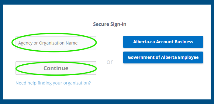 Enter your Organization Name and click Continue