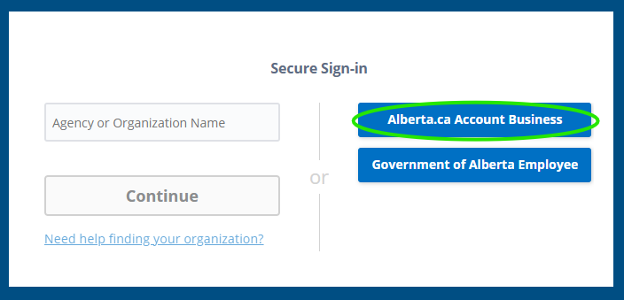 Choose Alberta.ca Account